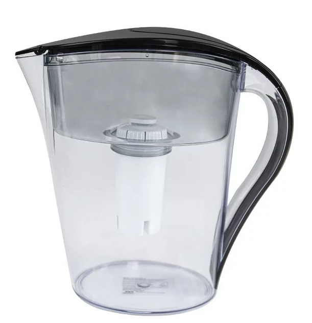 Great Value 10Cup Water Filter Pitcher Series, Black Color, BPAFree