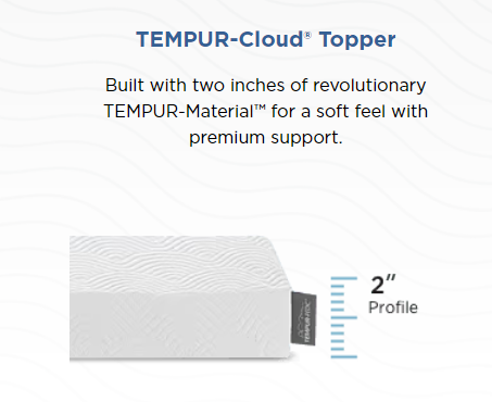 40% Off TEMPUR-Cloud® Topper Queen Size @ Tempur-Pedic $155.40 (Was $259)40% Off TEMPUR-Cloud® Topper Queen Size @ Tempur-Pedic