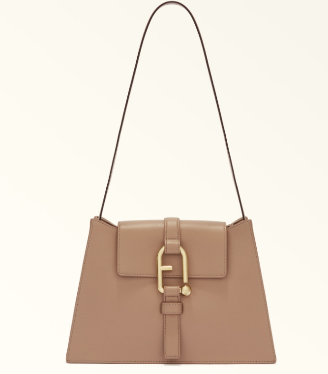 This contemporary Furla Nuvola shoulder bag is just the right size and structure to keep your personal belongings within easy reach