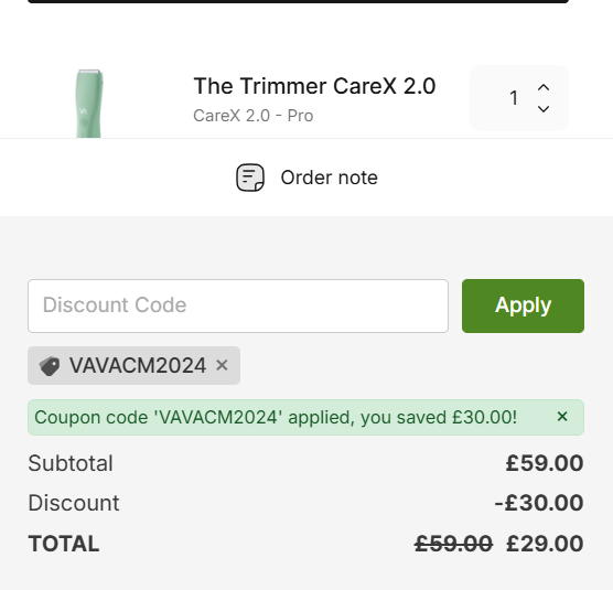 for £29 + free shippingExtra £30 off The Trimmer CareX 2.0 @VAVAME