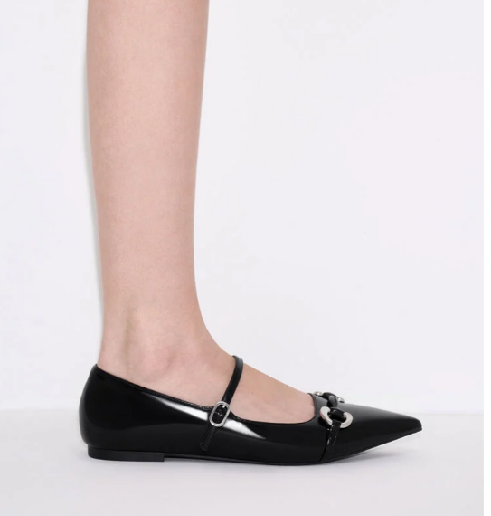 $39 (原價 $56)Charles & Keith官網 Metallic 尖頭瑪麗珍鞋7折熱賣