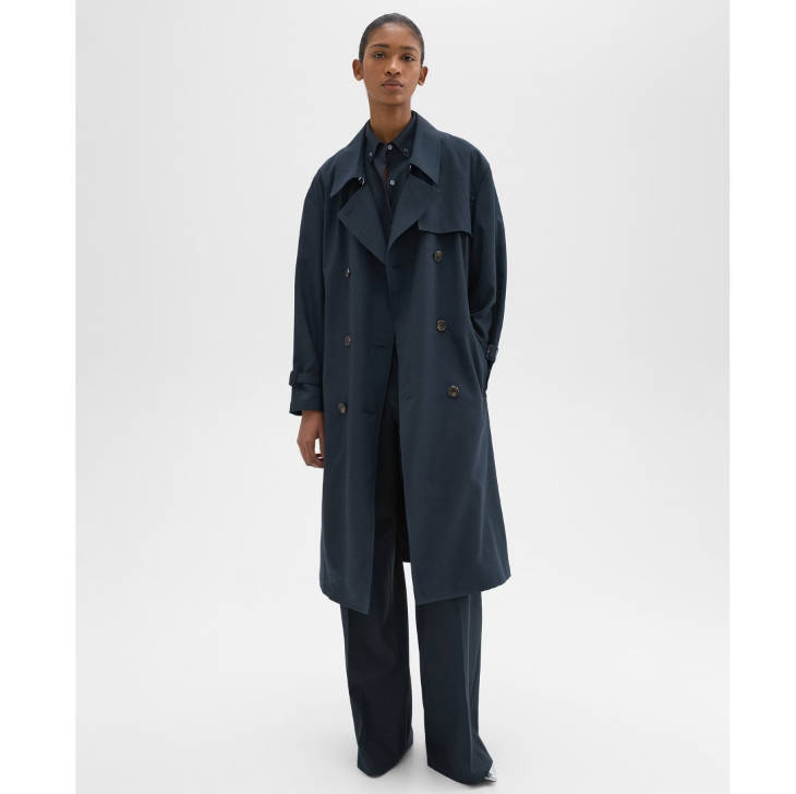 60% Off Double-Breasted Trench Coat in Oxford Wool @ Theory UK £278 (Was £695) + Free Shipping 60% Off Double-Breasted Trench Coat in Oxford Wool @ Theory UK