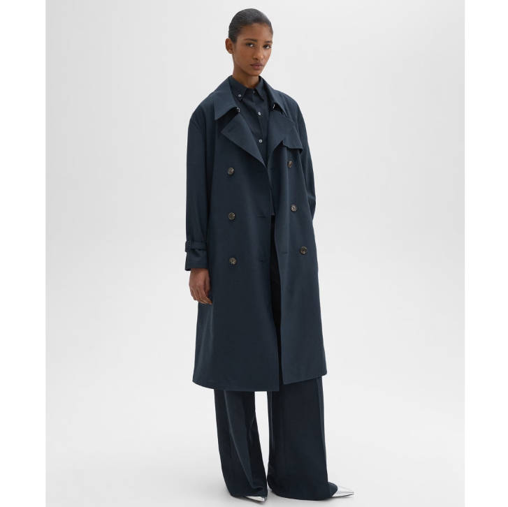 60% Off Double-Breasted Trench Coat in Oxford Wool @ Theory UK £278 (Was £695) + Free Shipping 60% Off Double-Breasted Trench Coat in Oxford Wool @ Theory UK