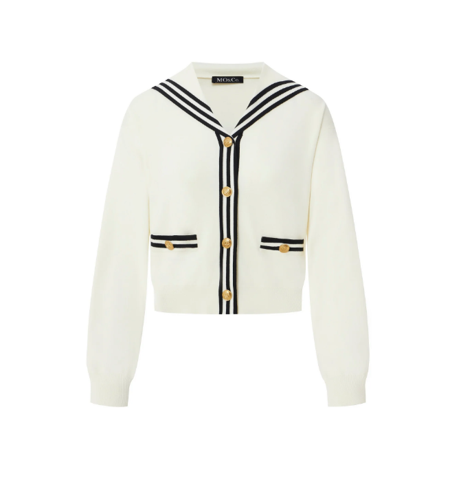 $125 (原价 $205) MO&Co. Contrast 女士金属纽扣针织上衣6.1折特惠 2色可选 