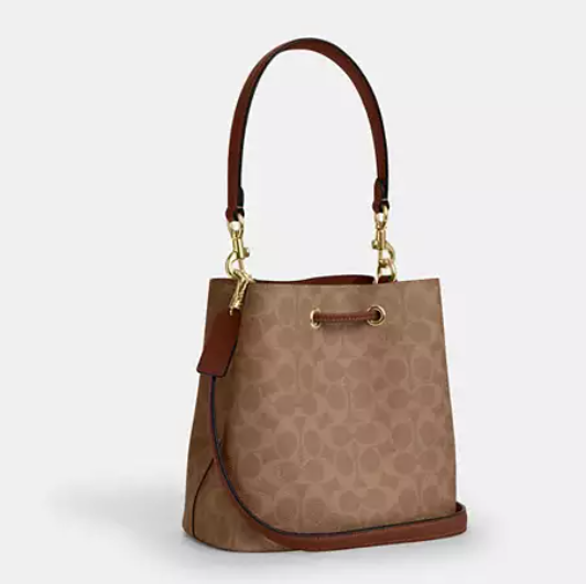 $199 (原价 $398) + 免邮Coach Outlet官网 Coach Rowan 新款老花帆布水桶包5折特惠 2色可选 