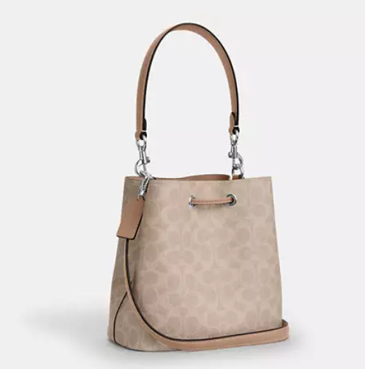 $199 (原价 $398) + 免邮Coach Outlet官网 Coach Rowan 新款老花帆布水桶包5折特惠 2色可选 