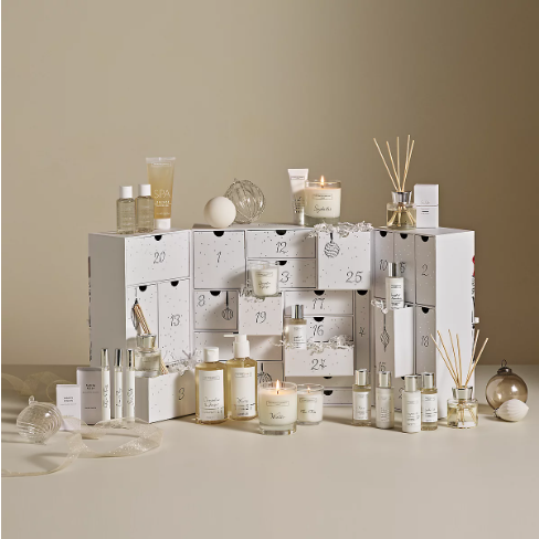 Contents• Verde Hand & Nail Cream: 1.7fl oz• Winter Signature Candle: 4.9oz (approximately 28 hours’ burn time)• Seychelles Bath & Shower Gel: 1.7fl oz• Seychelles Mini Diffuser & Reeds: 1.7fl oz• Fir Tree Mini Home Spray: 0.5fl oz• Full size Clementine & Juniper Bath & Shower Gel: 8.4fl oz• Lime & Bay Mini Home Spray: 0.5fl oz• Fireside Mini Diffuser & Reeds: 1.7fl oz• Fir Tree Votive: 2.6oz (approximately 18 hours’ burn time)• Pomegranate Hand & Nail Cream: 1.7fl oz• Amalfi Lemon Eau de Toilette: 0.5fl oz• Sea Salt Mini Home Spray: 0.5fl oz• Winter Mini Diffuser & Reeds: 1.7fl oz• Grapefruit & Mandarin Body Lotion: 1.7fl oz• Sleep Bath Shot: 1.7fl oz• Lime & Bay Mini Handbag Cream: 1fl oz• Spa Restore Hand & Body Wash: 2.5fl oz• Full size Santa Rosa Eau de Toilette: 1fl oz• Clementine & Juniper Votive: 70g approximately 18 hours’ burn time)• Sea Salt Eau de Toilette: 0.5fl oz• Full size Winter Hand Wash: 8.4fl oz• Calm Bath Shot: 1.7fl oz• Flowers Hand Wash: 1.7fl oz• Grapefruit & Mandarin Shower Gel: 1.7fl oz• Full size Seychelles Candle: 4.9oz (approximately 28 hours’ burn time) Contents• Verde Hand & Nail Cream: 1.7fl oz• Winter Signature Candle: 4.9oz (approximately 28 hours’ burn time)• Seychelles Bath & Shower Gel: 1.7fl oz• Seychelles Mini Diffuser & Reeds: 1.7fl oz• Fir Tree Mini Home Spray: 0.5fl oz• Full size Clementine & Juniper Bath & Shower Gel: 8.4fl oz• Lime & Bay Mini Home Spray: 0.5fl oz• Fireside Mini Diffuser & Reeds: 1.7fl oz• Fir Tree Votive: 2.6oz (approximately 18 hours’ burn time)• Pomegranate Hand & Nail Cream: 1.7fl oz• Amalfi Lemon Eau de Toilette: 0.5fl oz• Sea Salt Mini Home Spray: 0.5fl oz• Winter Mini Diffuser & Reeds: 1.7fl oz• Grapefruit & Mandarin Body Lotion: 1.7fl oz• Sleep Bath Shot: 1.7fl oz• Lime & Bay Mini Handbag Cream: 1fl oz• Spa Restore Hand & Body Wash: 2.5fl oz• Full size Santa Rosa Eau de Toilette: 1fl oz• Clementine & Juniper Votive: 70g approximately 18 hours’ burn time)• Sea Salt Eau de Toilette: 0.5fl oz• Full size Winter Hand Wash: 8.4fl oz• Calm Bath Shot: 1.7fl oz• Flowers Hand Wash: 1.7fl oz• Grapefruit & Mandarin Shower Gel: 1.7fl oz• Full size Seychelles Candle: 4.9oz (approximately 28 hours’ burn time)