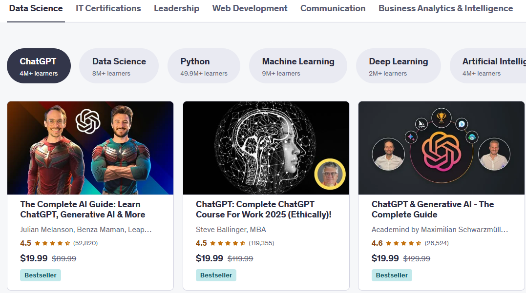 Udemy 在线课程低至2折，仅需$13.99起