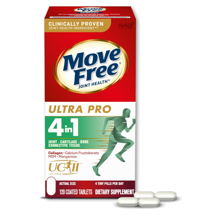 Move Free Ultra Pro 四重功效关节支持 - 2 型胶原蛋白、MSM、果糖硼酸​​钙和锰 - 120 片（30 份）@ Amazon