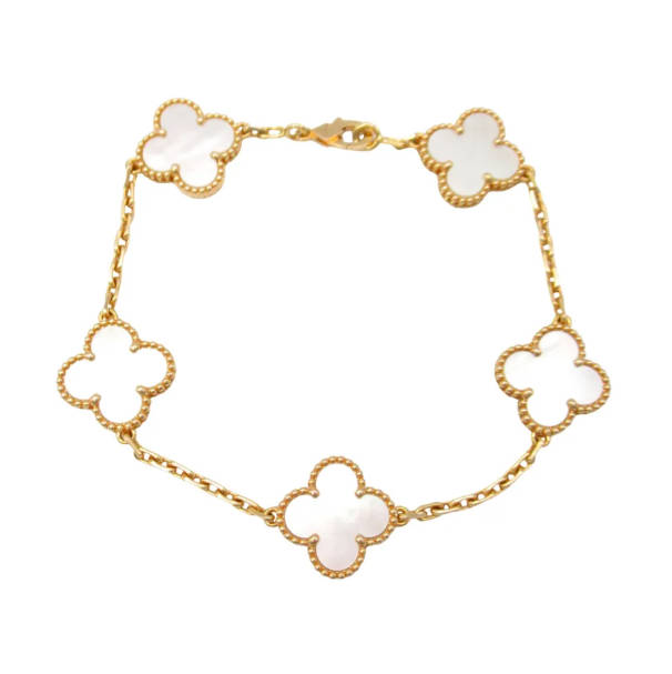 FARFETCH UK官網 二手Van Cleef & Arpels 18K玫瑰金半定製Alhambra Bless 5圖案手鏈(2010年代典藏款)85折熱賣 £8404 (原價 £9887) + 免運費FARFETCH UK官網 二手Van Cleef & Arpels 18K玫瑰金半定製Alhambra Bless 5圖案手鏈(2010年代典藏款)85折熱賣