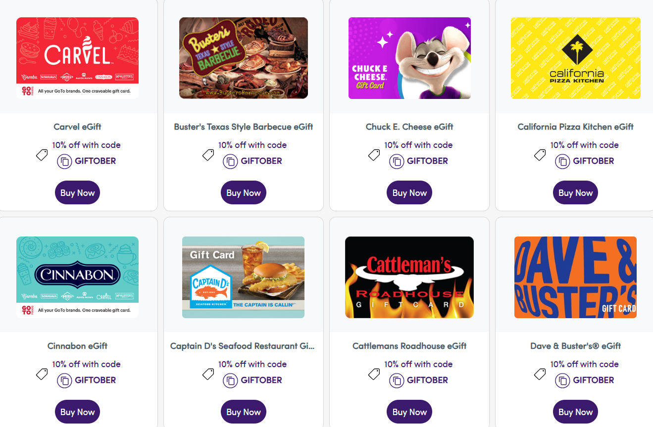 Giftcards.com 精选电子礼卡9折大促 Giftcards.com 精选电子礼卡9折大促