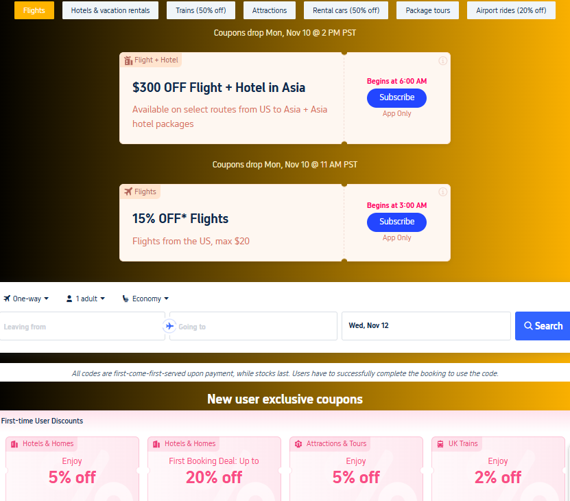 Up to 70% offGlobal Access, Exclusive Prices: Flights, Hotels, and Transport Deals Unlocked @Trip.com